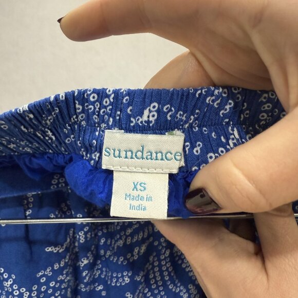 Sundance Skirt Womens XS Blue Ruffle Hem Tiered Lined Boho Midi Elastic Waist - Picture 2 of 7